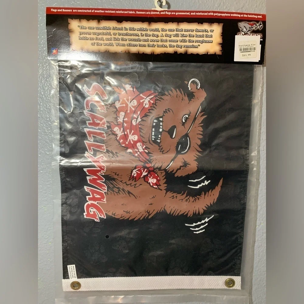 Scallywag flags: Pirate Dog 2 Sided, Weather Resist Flag New